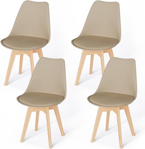 Jijian Juego De 4 Silla De Comedor Con Patas De Madera De Haya, Acolchado De Cuero Pu, Diseño Ergonómico, Estilo Nórdico Adecuada Para Comedor, Cocina, Sala De Estar, Sala De Reuniones, Bar Jijian Juego De 4 Silla De Comedor Con Patas De Madera De Haya, Acolchado De Cuero Pu, Diseño Ergonómico, Estilo Nórdico Adecuada Para Comedor, Cocina, Sala De Estar, Sala De Reuniones, Bar