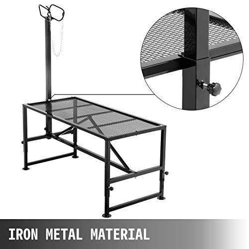 VEVOR Deluxe Adjustable Goat & Sheep Stand 51x23\" Premier Aluminum Livestock Milking and Shearing Stand, Durable Headpiece, Height Adjustable, Ideal for Horned Farm Animals, Black - Thumbnail 7