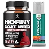Bundle of Horny Goat Weed for Men with Black Maca Root, Tongkat Ali, Saw Palmetto & Panax Ginseng Extract and Lidocaine Desensitizing Topical Spray Climax Control - Boost Endurance and Stamina