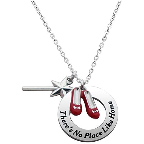 CHENVA Wizard of Oz Charm Necklace You Had the Power All Along with Ruby Red Slippers Inspirational Gift for Her (There's No Place Like Home) Cover