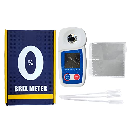 Digital Brix Refractometer Flagfront brix Meter Refractometer Automatic Temperature Compensation Brix Refractometer Range 0-55%，±0.1% Precision