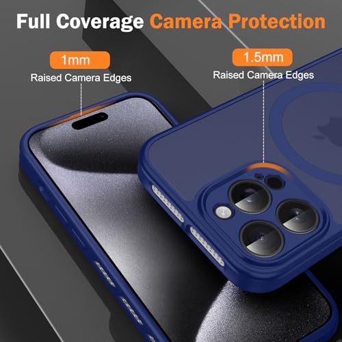 CASEINJOY Stronger Magnetic for iPhone 14 Pro Max Case, Heat Dissipation Frame, Compatible with Magsafe, Camera Protection, Matte Back Slim Protective Cover for iPhone 14 Pro Max 6.7 Inch, Blue - image 2