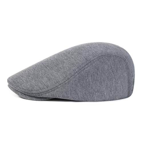 VOBOOM Men's Cotton Flat Ivy Gatsby Newsboy Driving Hat Cap (Style2-Dark Grey) - Thumbnail 3