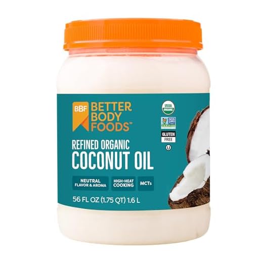 BetterBody Foods Organic, Naturally Refined Coconut Oil, 56 Fl Oz, All Purpose Oil for Cooking, Baking, Hair and Skin Care