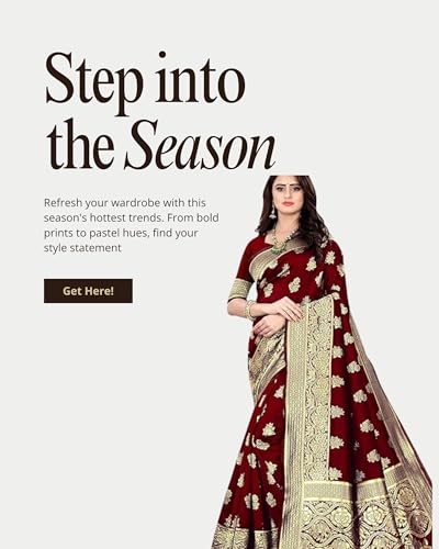 Image of Women's Kanjivaram Ptinted Soft Silk Banarasi Saree With Unstitched Matching Bloue Piece | Saree for Women