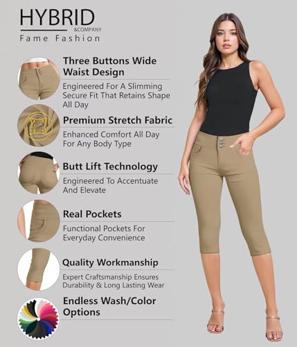 Hybrid & Company Womens Perfectly Shaping Hyper Stretch Bermuda Shorts Capri2
