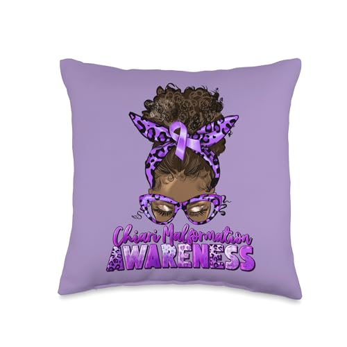 Chiari Malformation Afro Woman Chiari Malformation Awareness Throw Pillow
