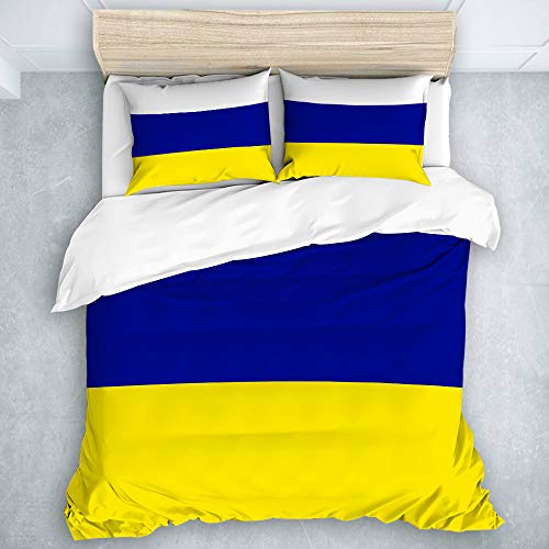 KOSALAER Duvet Cover Set - Leeds United Tricolour - Decorative 3 Piece Bedding Set with 2 Pillow Shams,Super king Size(260 * 220cm)