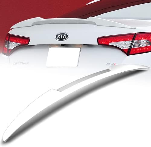 W-Power ABS Plastic V-Style Rear Trunk Lid Spoiler Wing Compatible with 2011-2013 Kia Optima, 2012 (Matt Black)