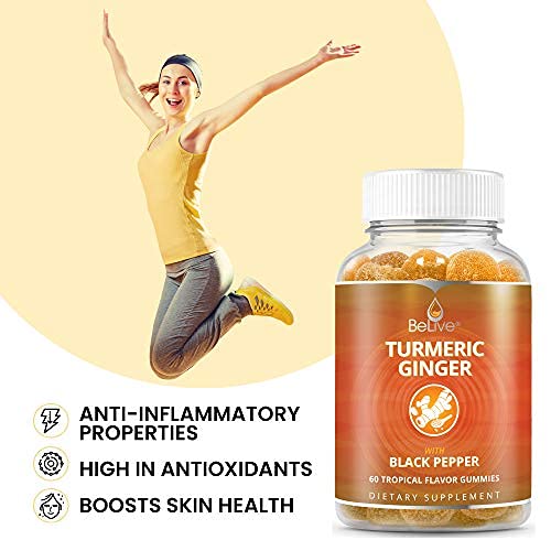 BeLive Turmeric Curcumin with Black Pepper & Ginger - 60 Gummies I Turmeric and Ginger Supplement for Immune Support… - Image 4
