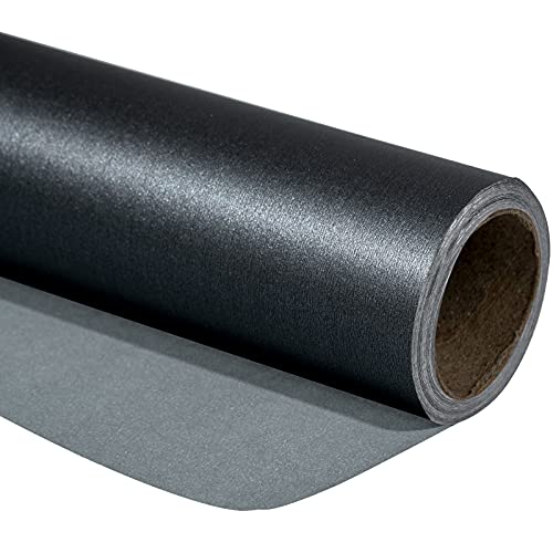 RUSPEPA Papel De Regalo Negro Mate - Mini Rollo - Color Sólido Nacarado - Papel Brillante Perfecto Para Bodas, Cumpleaños,...