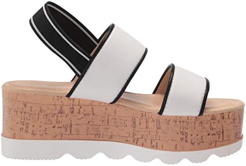 YOKI-CHARLENE-07 Women's Open Toe Platform Flatform Wedge Sandal With Double Elastic Strap, White, 10 M US | Image 5