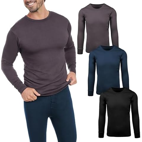 PROJECT BETTER PLACE Mens Long Sleeve Thermal Shirts | Base Layer Shirts Cold Weather -Multi Pack Cover