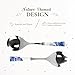 Spode Blue Italian Salad Servers Set - 10 Inch Spoon & Fork Serving Utensils Duo with Porcelain Handles and Stainless Steel Head