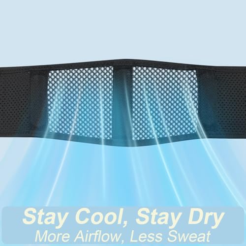 Thin & Lightweight Back Brace for Lower Back Pain Relief – Slim, Breathable Back Support Brace for Sciatica, Herniated Disc – Adjustable Lumbar Support Belt for Men & Women, All Day Comfort