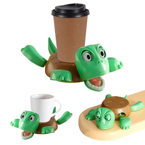 LUMOOM Divertenti sottobicchieri a forma di tartaruga, con stampa 3D, divertenti sottobicchieri antistress per bicchieri, tazze e decorazioni (verde)