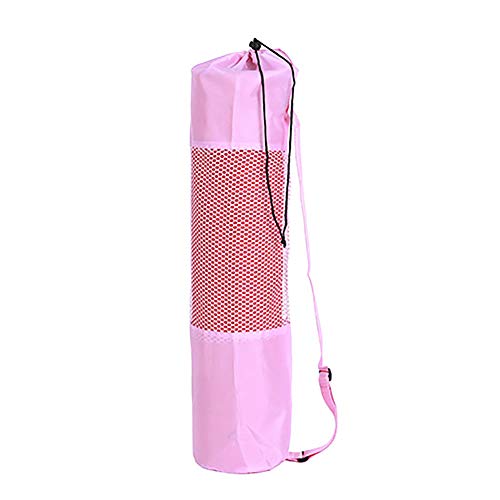 beiguo xia Multifunctional Yoga Mat Bag,Portable Gym Fitness Yoga Mat Blanket Carry Pouch Oxford Cloth Shoulder Bag Pink