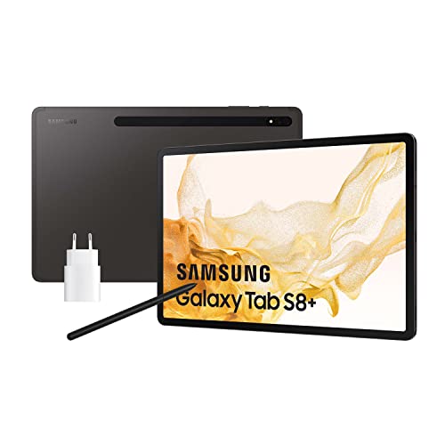 Samsung Galaxy Tab S8+ 充電器付き - 12.4 インチ タブレット (8GB RAM、128GB ストレージ、Wifi、Android 12) ブラック - スペイン語版
