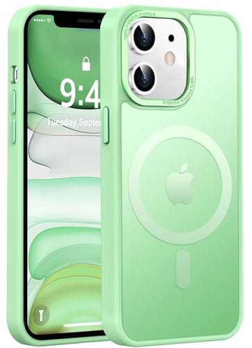 Newfuture Designed for iPhone 11 Case with Strong Magnetic [13 FT Military Drop Protection] [Compatible with Magsafe] Slim Translucent Matte Shockproof with Anti-Fingerprint Phone Case, Matcha Green