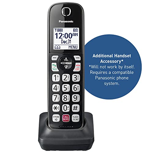 Image of Panasonic Additional Cordless Phone Handset for use with KX-TGD81x and KX-TGD83x Series Cordless Phone Systems - KX-TGDA83M (Metallic Black)