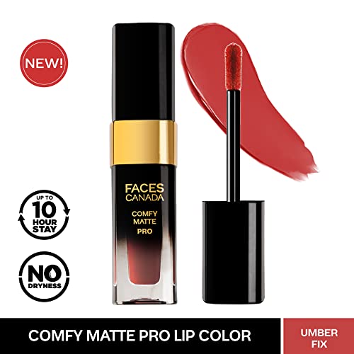Image of FACESCANADA Comfy Matte Pro Liquid Lipstick - Umber Fix 10, 5.5 ml | 10HR Longstay | Intense Color | Macadamia Oil & Olive Butter Infused | Lightweight Super Smooth | No Dryness | No Alcohol