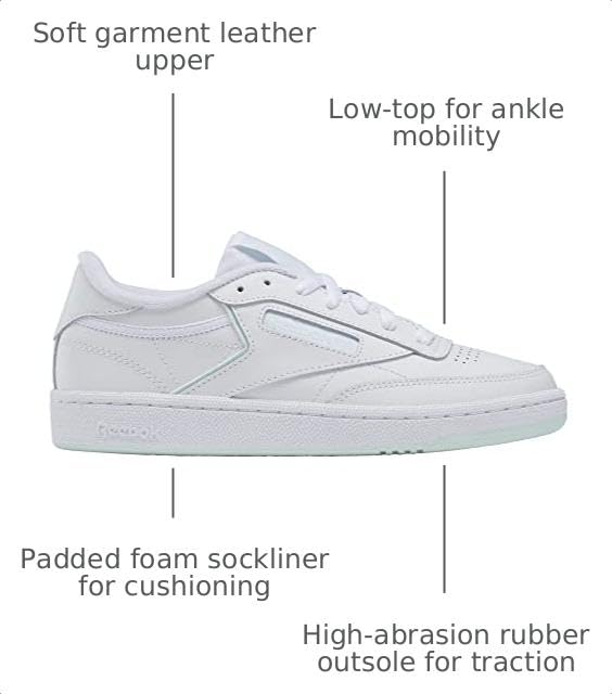 Image of Reebok Club C 85 Tennis Shoes for Women - White Womens Sneakers