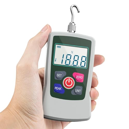 LABART Digital Push Pull Gauge/Force Gauge With Certificate Digital Force Gauge Portable Push Pull Gauge Meter with Units N/LB/Kg/Oz, Carrying Case, LCD Backlit Display