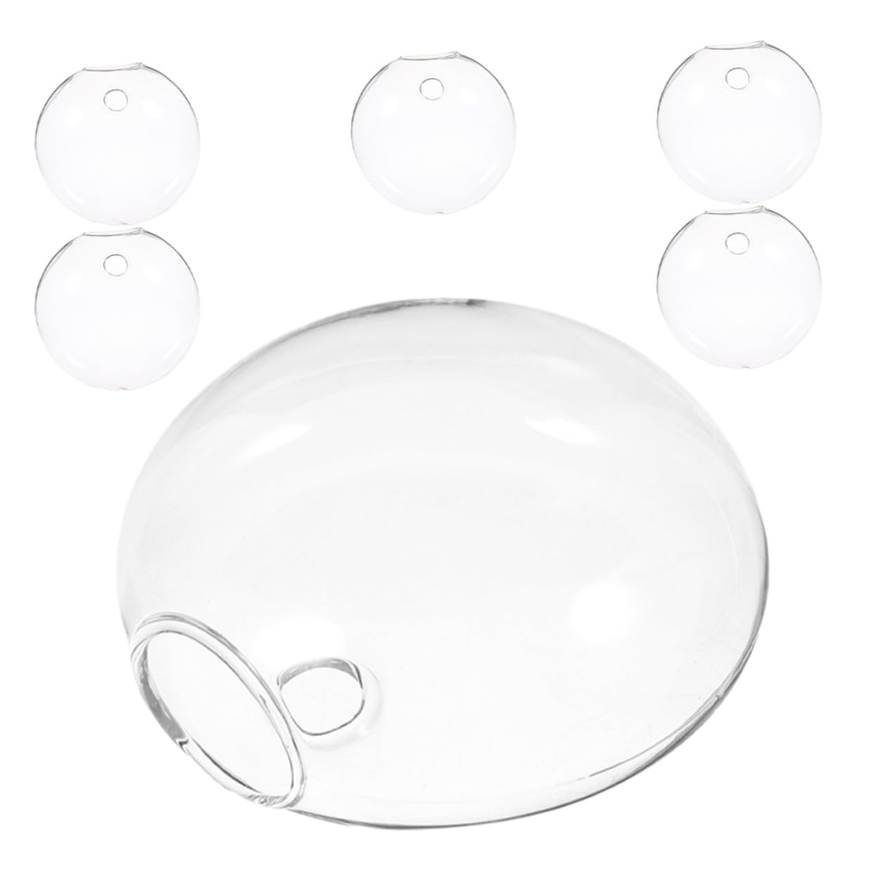 Gatuida Lot de 6 Vases Muraux Hydroponiques Transparents en Verre Compact, Support à Plantes Suspendu pour Décoration Intérieure, Jardin, Bureau et Centres de Table