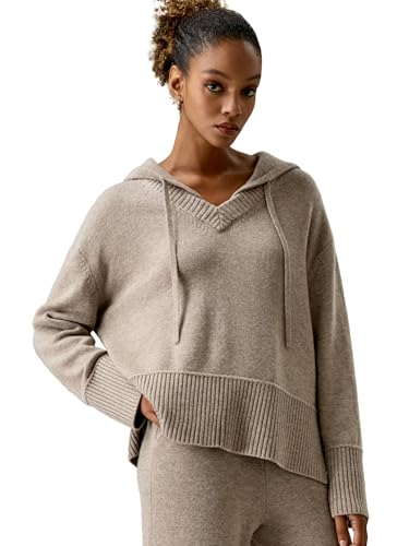 LILYSILK アイボリー Vネックセーター XS Cropped V-Neck Cashmere Sweater