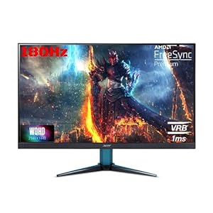 Acer Nitro Vg271U M3 27 Inch IPS Wqhd 2560X1440 Pixels Gaming Backlight Led LCD Monitor|180Hz Refresh Rate|0.5 Ms Response|Dci-P3 95%,Hdr10 Support|2X Hdmi,1X Dp|Eye Care|Stereo Speakers,Black