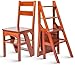 FCXBQ Wielofunkcyjny drewniany stołek wykonany z litego drewna Składane krzesło dla dzieci IKEA drabinka wspinaczkowa Podwójne zastosowanie 4 stopnie 38 \\\\\\\\\\\\ 60 cm (kolor: czerwony wygrany