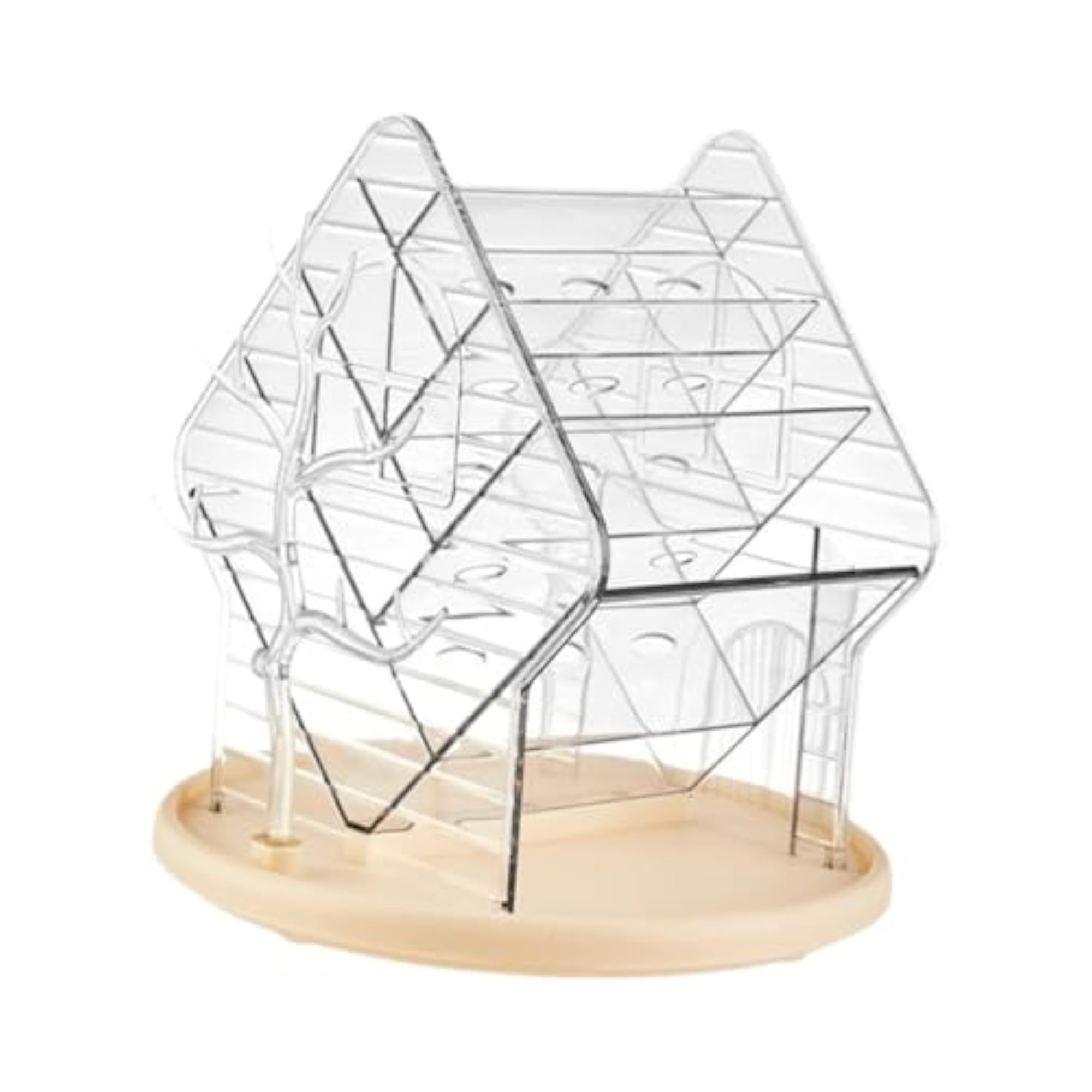 360° Rotating Makeup Brush Holder, Clear