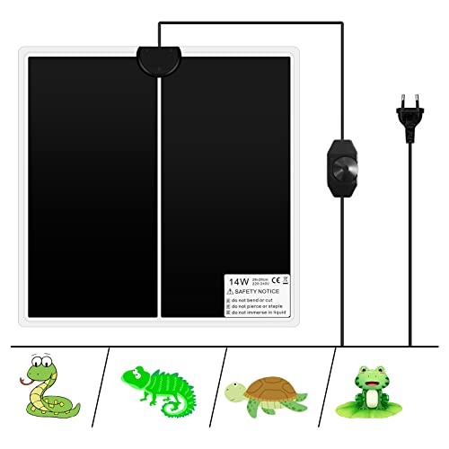 Behogan 2 stuks 14 W terrarium verwarmingsmat, 28 x 28 cm reptielen