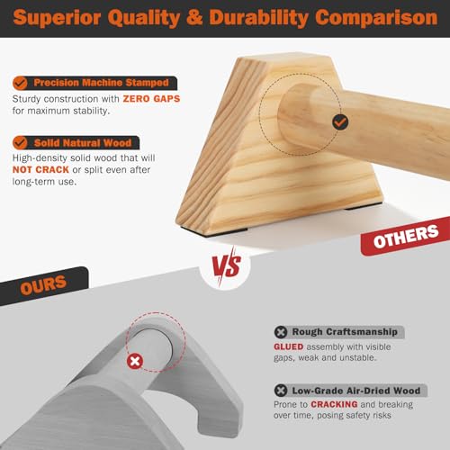Image of Push-up Stand, 2 PCS Wood Pushup Bars Non-Slip Base Exercise Home Workout Equipment, 30CM Wooden Parallettes Handle Stands Grip for Men Strength Training, Planks Calisthenics