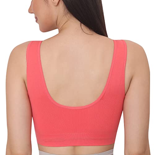 Image of GLAMORAS Women Nylon Elastane Lightly Padded Non Wired U Back Sports Bra | Seamless Stretchy Low Impact Yoga Workout Bra with Removable Pads - Size- Small to 4XL