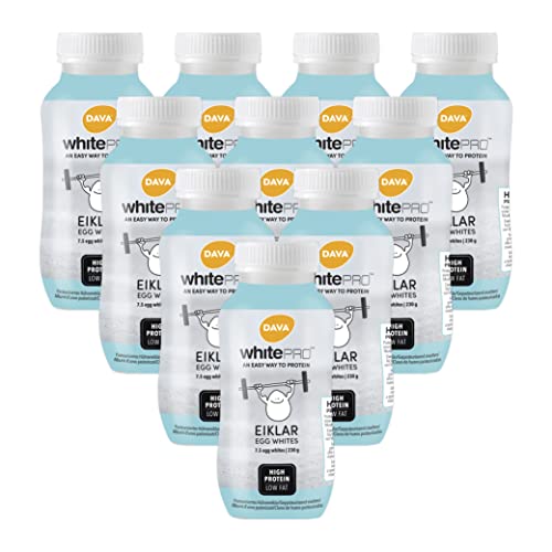 DAVA whitePRO™ Flüssiges Eiklar 10x220 ml Flaschen – 24 g reines Eiweiß...