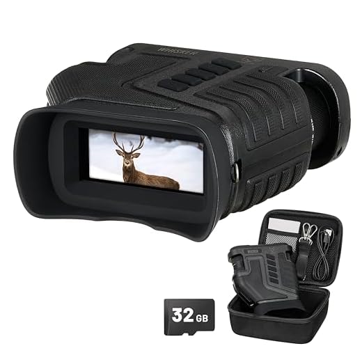 Nightfox Whisker Night Vision Goggles | Adjustable 1-10x Optical Zoom | Powerful 900 Feet Range | Video Recording, USB Rechargeable | 32GB Memory | Digital Hunting Night Vision Binoculars with Camera