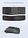 E-YOOSO Ergonomic Wireless Keyboard, Computer Keyboard with Detachable Wrist Rest, Split Design, Multimedia Hotkeys, 2.4GHz Ergo Cordless Keyboard for Laptop, PC, Mac, Windows