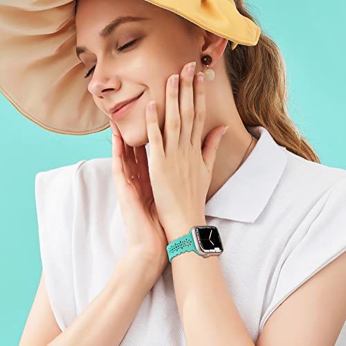 Image of Lace Silicone Bands Compatible with Apple Watch Bands for Women