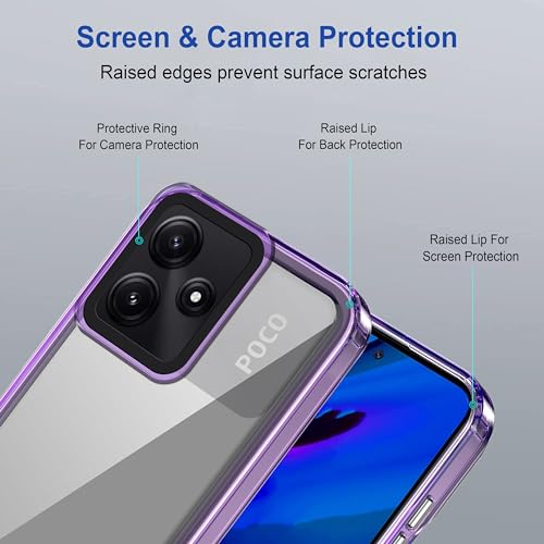 Image of Zapcase Back Case Cover for Poco M6 Pro 5G | Compatible for Poco M6 Pro 5G Back Cover | Case Cover with Camera Protection | (TPU + PC | Translucent Purple)