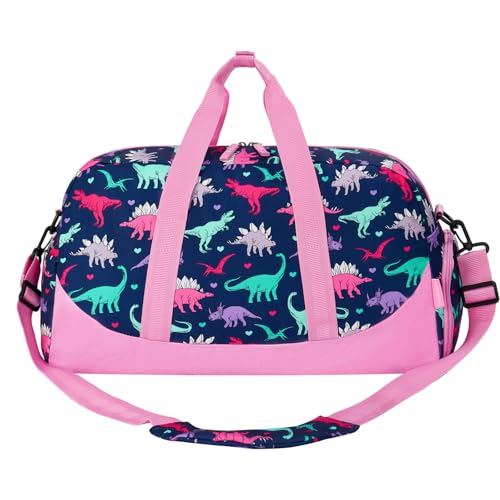 Choco Mocha Kids Duffle Bag Girls - Dinosaur Weekender Overnight Bags for Girl Ages 9-12, Purple4