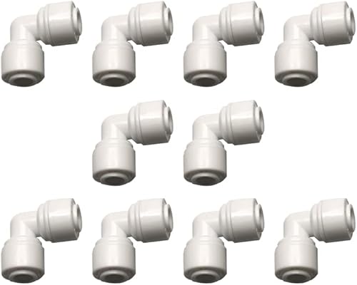 Malida 3/8inch Tube to 3/8inch Tube push fit straight quick connect for RO water system (10, L-TT-0303)