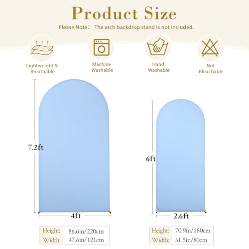 Image of Pink and Blue Arch Cover 2 Set- 7.2 and 6ft Gender Reveal Arch Backdrop Cover Spandex Arch Stand Covers for Baby Shower Boys or Girls Birthday Party Banquet Photo Background Decorations