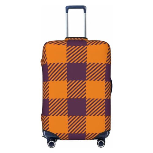 Fall Buffalo Plaid Luggage Cover Washable Elasticated Luggage Covers for Suitcase TSA Approved Stylish Scratch Resistant Luggage Case Protector