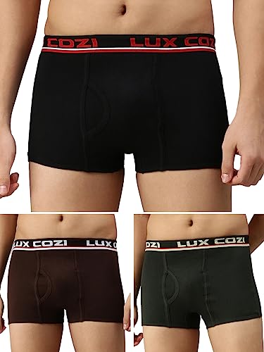 Image of Lux Cozi Bigshot Men's Cotton Semi Long Trunk (Pack of 3)