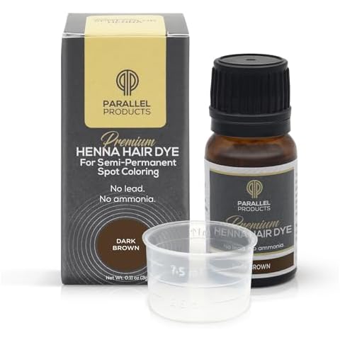 Parallel Products Spot Color Henna Kit - Henna Hair Dye - 3 grams - Tint for Professional Spot Coloring - With Mixing Dish - Covers Grey Hair - Root Touch Up (Dark Brown) Cover