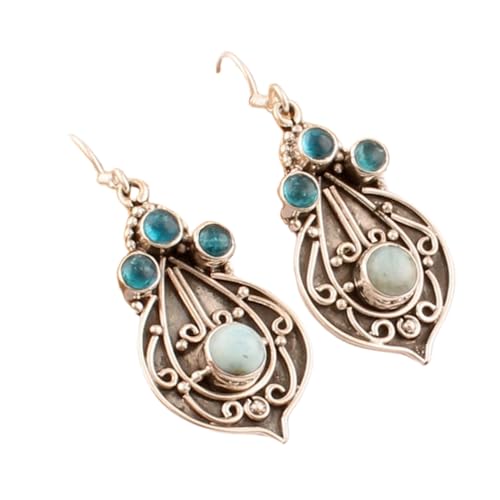 Boucles d'oreilles larimar naturel, le cadeau d'anniversaire idéal en argent 925