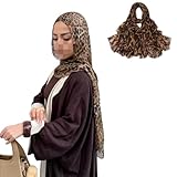Voile femme à motif léopard, léger et fluide, respirant et confortable, parfait pour toutes les saisons. Taille idéale pour un style polyvalent et un port facile au quotidien ou pour des occasions spéciales.