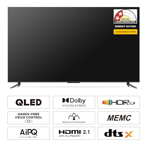 Image of TCL 126 cm (50 inches) 4K Ultra HD Smart QLED Google TV 50T6G (Black)