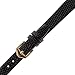 Gilden 10-14mm Ladies Flat Lizard-Grain Calfskin Leather Watch Strap F40-0112 (12 millimeter end width, Black, Gold-Tone Buckle)
